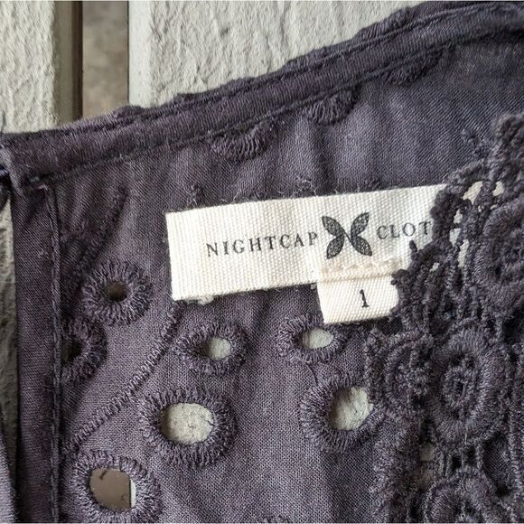 Nightcap Black Eyelet Dress Size XS NWT Empire Waist, Boho Style - Picture 6 of 9